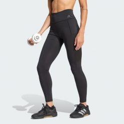 Legginsy treningowe Optime Workout Full Length. Czarne bielizna sportowa damska Adidas, bez wzorów, ze skóry. Za 259.00 zł.