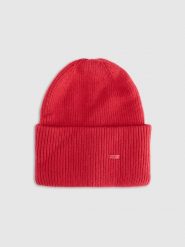 4F Czapka beanie uniseks - czerwona Uniwersalny. Czerwone czapki męskie 4F, na zimę, bez wzorów, z materiału. Za 69.99 zł.