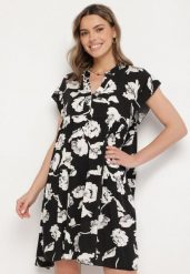 Czarna Bawełniana Sukienka o Kroju Oversize w Kwiaty Liralea. Czarne sukienki damskie Born2be, na co dzień, l, bez wzorów, z bawełny, klasyczne, bez kołnierzyka, bez ramiączek, midi, oversize. Za 39.99 zł.