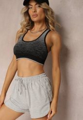 Jasnoszare Szorty Dresowe z Dodatkiem Bawełny High Waist Florazen. Szare szorty damskie Renee, bez wzorów, z bawełny, eleganckie, z podwyższonym stanem. Za 24.99 zł.