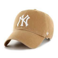 Czapka baseballowa New York Yankees 47Brand MLB Clean UP. Żółte czapki damskie 47 Brand, bez wzorów. Za 177.00 zł.