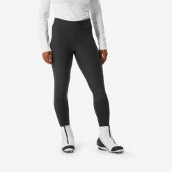 Legginsy do narciarstwa biegowego damskie Inovik 500. Czarne legginsy damskie WED'ZE, bez wzorów, z elastanu. Za 159.99 zł.