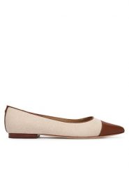 LAUREN RALPH LAUREN Baleriny 802P10530003 Beżowy. Brązowe balerinki damskie Lauren Ralph Lauren, bez wzorów, z materiału, bez obcasa, bez zapięcia. Za 689.99 zł.