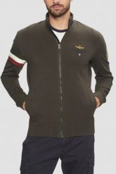 AERONAUTICA MILITARE Szarozielona bluza męska With Tricolor Insert. Zielone bluzy męskie Aeronautica Militare, l, bez wzorów, bez ramiączek, bez kaptura. W wyprzedaży za 499.99 zł.
