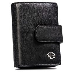 Skórzany portfel Rovicky R-D1503-NCD-BL czarny. Czarne portfele damskie ROVICKY, ze skóry. Za 74.99 zł.