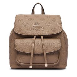 Plecak Guess. Brązowe plecaki damskie Guess, z aplikacjami. Za 639.99 zł.