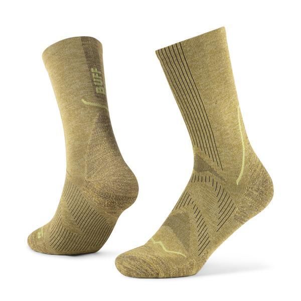 Skarpety do biegania Buff Dryflx Crew Sock DC. Żółte skarpetki damskie Buff, bez wzorów, z elastanu. Za 119.90 zł.