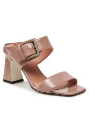 Pollini Klapki SA28237C0ITB0609 Różowy. Czerwone klapki damskie Pollini, bez wzorów, z lakierowanej skóry, bez obcasa, bez zapięcia. Za 1,829.00 zł.