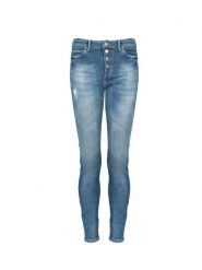 Guess Jeansy "Skinny" | W1YA28 D46AC | Kobieta | Niebieski. Niebieskie jeansy damskie Guess, z aplikacjami, z bawełny, klasyczne, z podwyższonym stanem. W wyprzedaży za 299.00 zł.