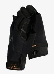 Rękawiczki via ferrata La Sportiva Ferrata Gloves. Czarne rękawiczki męskie La Sportiva, bez wzorów, z materiału. Za 169.29 zł.