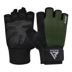 Rękawiczki RDX W1H Gym Workout. Zielone rękawiczki męskie RDX SPORTS, bez wzorów, z materiału. Za 68.99 zł.
