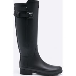 Hunter - Kalosze. Czarne kalosze damskie Hunter, bez wzorów, z materiału, z okrągłym noskiem, bez zapięcia. W wyprzedaży za 579.90 zł.