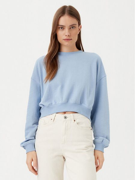 ONLY Bluza Bella 15341904 Błękitny Regular Fit. Niebieskie bluzy damskie ONLY, m, bez wzorów, z bawełny, bez ramiączek, bez kaptura. Za 67.99 zł.