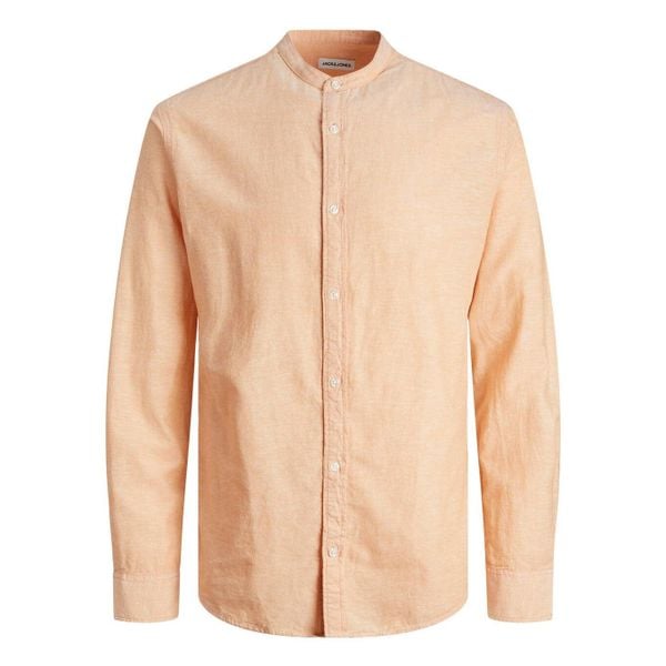 Koszula Jack & Jones Summer Linen Blend morelowy lód. Brązowe koszule męskie Jack&Jones, na lato, l, bez wzorów, z jeansu, eleganckie, bez kołnierzyka, bez ramiączek. Za 177.62 zł.