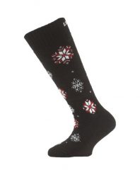 Skarpety merino SJA. Czarne skarpetki damskie LASTING, bez wzorów, z elastanu. Za 65.85 zł.