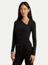 LAUREN RALPH LAUREN Bluzka 200P13936001 Czarny Regular Fit. Czarne bluzki damskie Lauren Ralph Lauren, xxl, bez wzorów, z syntetyku, bez kołnierzyka, bez ramiączek. Za 599.99 zł.