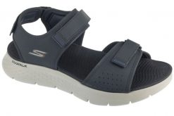 Sandały męskie, Go Walk Flex Sandal - Antigua Beach. Niebieskie sandały męskie Skechers, bez wzorów, z materiału, sportowe, bez zapięcia. Za 269.99 zł.