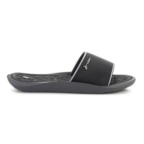 Klapki damskie Rider Flow. Czarne klapki damskie Rider, na lato, bez wzorów, z materiału, sportowe, bez obcasa, bez zapięcia. Za 199.99 zł.