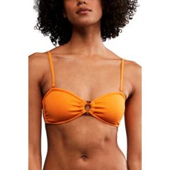 Góra od stroju kąpielowego Roxy Color Jam Bandeau. Brązowe bikini Roxy, s, bez wzorów. Za 89.99 zł.