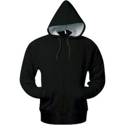 Bluza z kapturem i kieszeniami kangurowymi Kariban. Czarne bluzy damskie KARIBAN, s, bez wzorów, z bawełny, bez ramiączek, z kapturem. Za 230.50 zł.