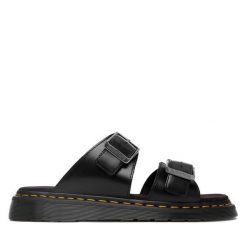 Klapki Dr. Martens. Czarne klapki męskie Dr. Martens, bez wzorów, bez zapięcia. Za 699.99 zł.