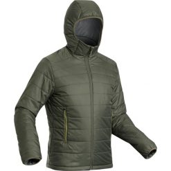Kurtka trekkingowa męska zimowa Forclaz MT100 kaptur - 5°C. Szare kurtki męskie FORCLAZ, na zimę, l, bez wzorów, z materiału, sportowe, bez kaptura. Za 149.99 zł.