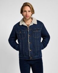 LEE MĘSKA KURTKA JENSOWA SHERPA JACKET WARM CIDER 112355888 L87A008614. Kurtki męskie Lee, l, bez wzorów, bez kaptura. Za 349.99 zł.