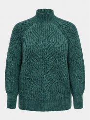 ONLY Carmakoma Sweter Ruby 15307191 Zielony Regular Fit. Zielone swetry nierozpinane damskie Only Carmakoma, bez wzorów, z syntetyku, bez kołnierzyka, bez ramiączek. W wyprzedaży za 139.99 zł.