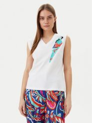 Lola Casademunt by Maite Bluzka MS2515023 Biały Regular Fit. Białe bluzki damskie Lola Casademunt by Maite, l, bez wzorów, z bawełny, bez kołnierzyka, bez ramiączek. Za 159.99 zł.