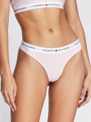 Tommy Hilfiger Stringi UW0UW03835 Różowy. Czerwone majtki damskie Tommy Hilfiger, z bawełny. Za 59.99 zł.