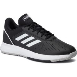 Sportowe Adidas COURTSMASH F36717. Czarne buty sportowe męskie Adidas, bez wzorów, ze skóry ekologicznej, bez zapięcia. Za 229.99 zł.