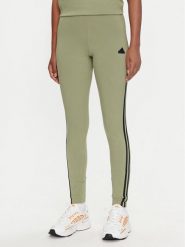 Adidas Legginsy Future Icons 3-Stripes IW5291 Zielony Slim Fit. Zielone legginsy damskie Adidas, bez wzorów, z bawełny. Za 99.99 zł.