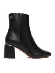 Nine West Botki CEO-LATIFA-01 Czarny. Czarne botki damskie Nine West, bez wzorów, z materiału, bez obcasa, na słupku, bez zapięcia. Za 279.99 zł.