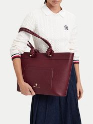 Beverly Hills Polo Club Torebka EO-BHPC-C-016-10 Bordowy. Czerwone shopperki damskie Beverly Hills Polo Club, bez wzorów, ze skóry, bez dodatków. Za 299.99 zł.