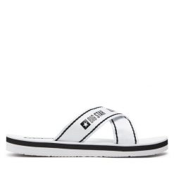 Klapki Big Star Shoes. Białe klapki damskie BIG STAR SHOES, bez wzorów, retro, bez obcasa, bez zapięcia. Za 79.99 zł.