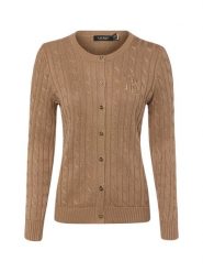 Lauren Ralph Lauren Kardigan Kobiety Bawełna brązowy, XS. Brązowe kardigany damskie Lauren Ralph Lauren, xs, bez wzorów, z bawełny, eleganckie, bez kołnierzyka. Za 949.95 zł.