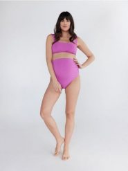 Góra od bikini z ochroną UV - fioletowy. Fioletowe stroje kąpielowe damskie Reserved, l, bez wzorów, z dzianiny. W wyprzedaży za 29.99 zł.