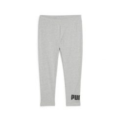 Damskie legginsy 3/4 z małym logo No. 1 ESS PUMA Light Gray Heather. Szare legginsy damskie Puma, bez wzorów, z gumy. W wyprzedaży za 94.00 zł.