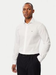 Tommy Hilfiger Koszula MW0MW44710 Biały Slim Fit. Białe koszule męskie Tommy Hilfiger, m, bez wzorów, z bawełny, biznesowe, bez kołnierzyka, bez ramiączek. Za 329.99 zł.