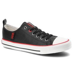 Czarne Trampki Big Star Modne Buty Damskie Półbuty. Czarne półbuty damskie BIG STAR, z aplikacjami, z materiału, retro, bez obcasa, na płaskiej podeszwie, bez zapięcia. Za 109.00 zł.