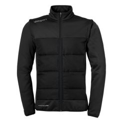 Kurtka z odpinanymi rękawami Uhlsport Essential. Czarne kurtki męskie Uhlsport, s, bez wzorów, z materiału, bez kaptura. Za 254.55 zł.