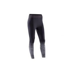 Legginsy bezszwowe 7/8 do jogi. Czarne legginsy damskie DOMYOS, bez wzorów, z elastanu. Za 59.99 zł.
