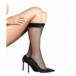 Skarpetki damskie Falke Net. Czarne skarpetki damskie Falke, bez wzorów, z elastanu. Za 111.00 zł.