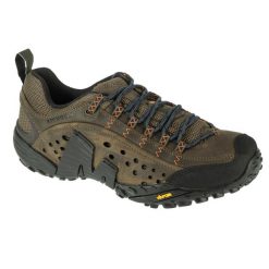 Buty trekkingowe męskie, Merrell Intercept. Czarne buty zimowe męskie Merrell, bez wzorów, z gumy, bez obcasa, bez zapięcia. Za 649.99 zł.