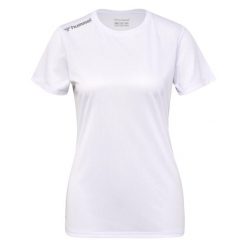 HUMMEL koszulka damska sportowa do biegania jogging RUN JERSEY. Białe koszulki sportowe damskie Hummel, bez wzorów, z jersey, bez ramiączek, do biegania. Za 53.99 zł.