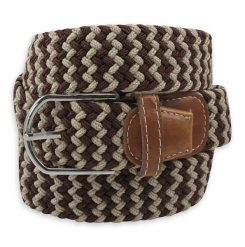 Pasek Elastyczny, Pleciony, Brązowo-Beżowy, do Spodni, Casualowy, Parciany -ALTIES. Brązowe paski męskie Alties, z elastanu. Za 59.00 zł.