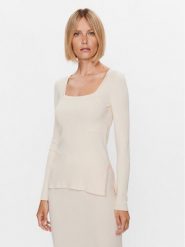 Max Mara Leisure Sweter Timore 23336603 Écru Slim Fit. Swetry nierozpinane damskie Max Mara Leisure, l, bez wzorów, z wiskozy, bez kołnierzyka, bez ramiączek. Za 559.99 zł.