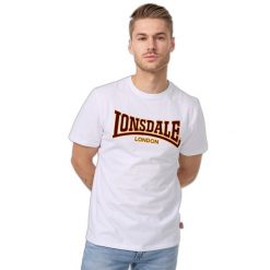 T-shirt o wąskim kroju Lonsdale Classic. Białe koszulki sportowe męskie Lonsdale, bez wzorów, bez ramiączek. W wyprzedaży za 128.50 zł.
