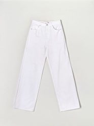 Jeansy wide leg high waist - biały. Białe jeansy damskie Sinsay, bez wzorów, z bawełny, z podwyższonym stanem. Za 79.99 zł.