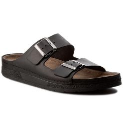 Klapki Berkemann. Czarne klapki męskie Berkemann, bez wzorów, bez zapięcia. Za 269.99 zł.